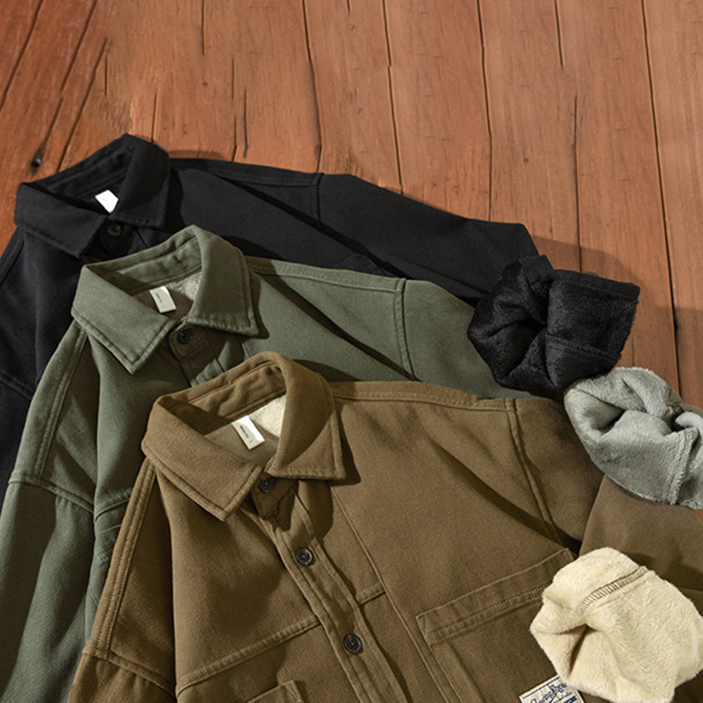 Chemise cargo en polaire pour homme