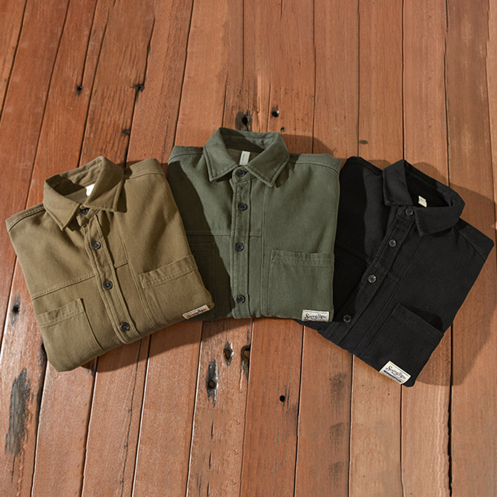 Chemise cargo en polaire pour homme