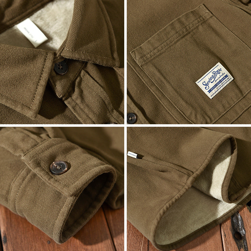 Chemise cargo en polaire pour homme