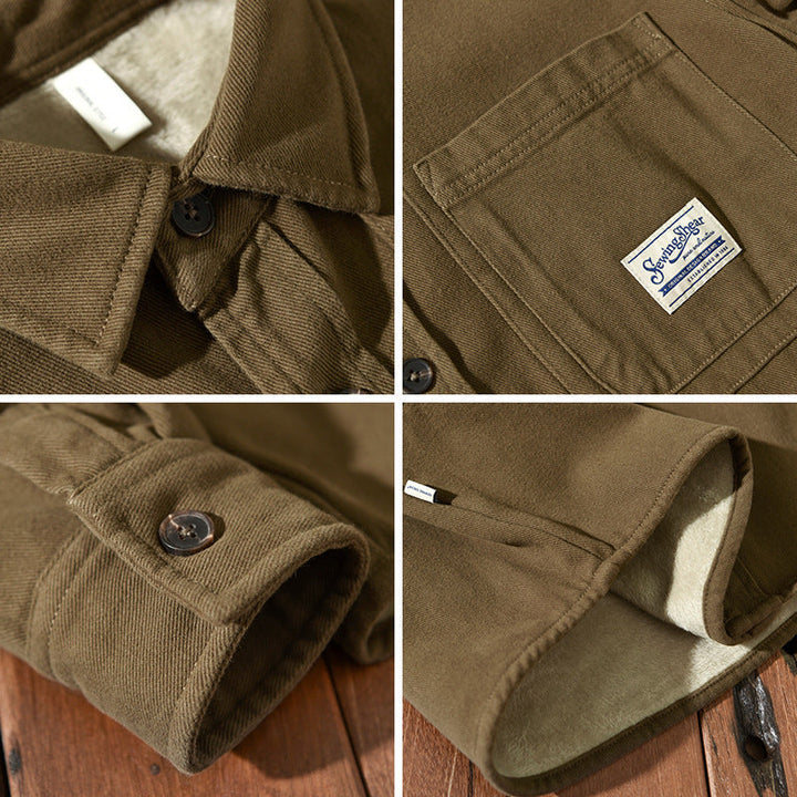 Chemise cargo en polaire pour homme