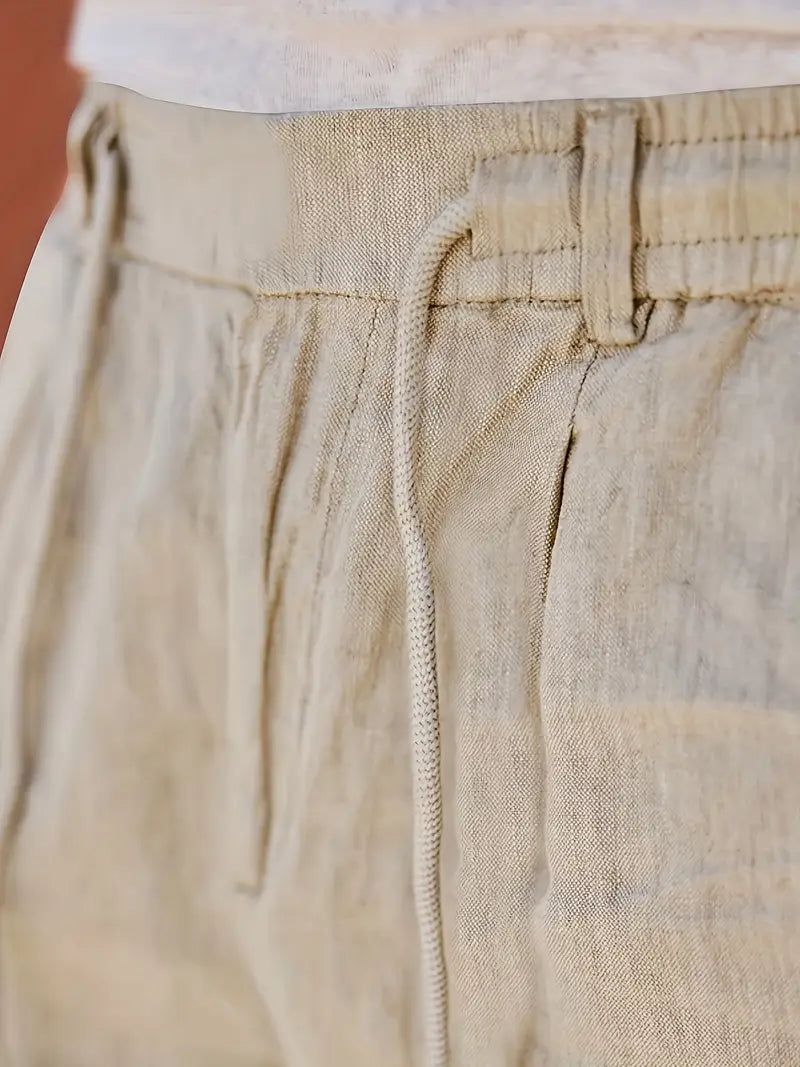 Quentin | Pantalons larges en lin avec cordon