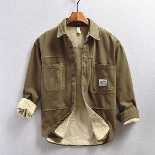 Chemise cargo en polaire pour homme
