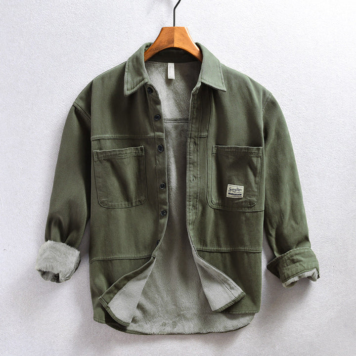 Chemise cargo en polaire pour homme