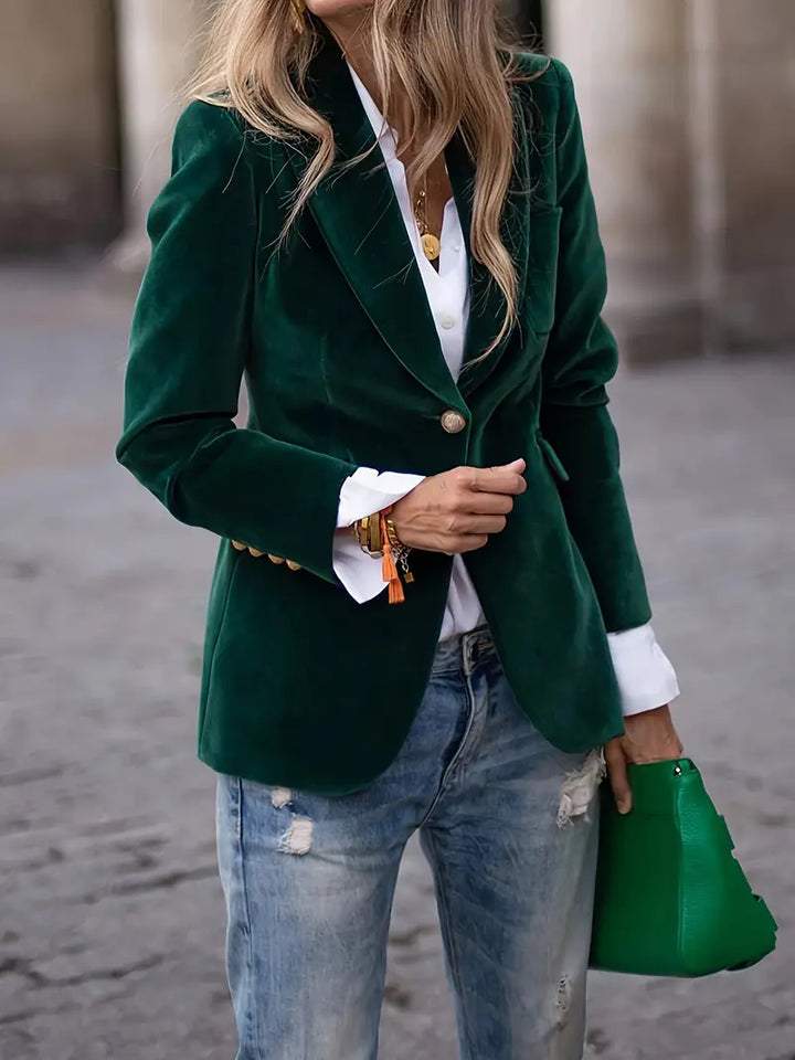 Suzanne | Blazer en ajusté avec boutons dorés pour femmes