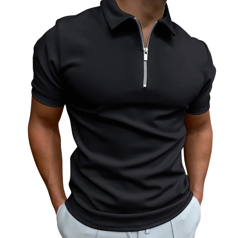 Polo moderne avec zip mi-haut