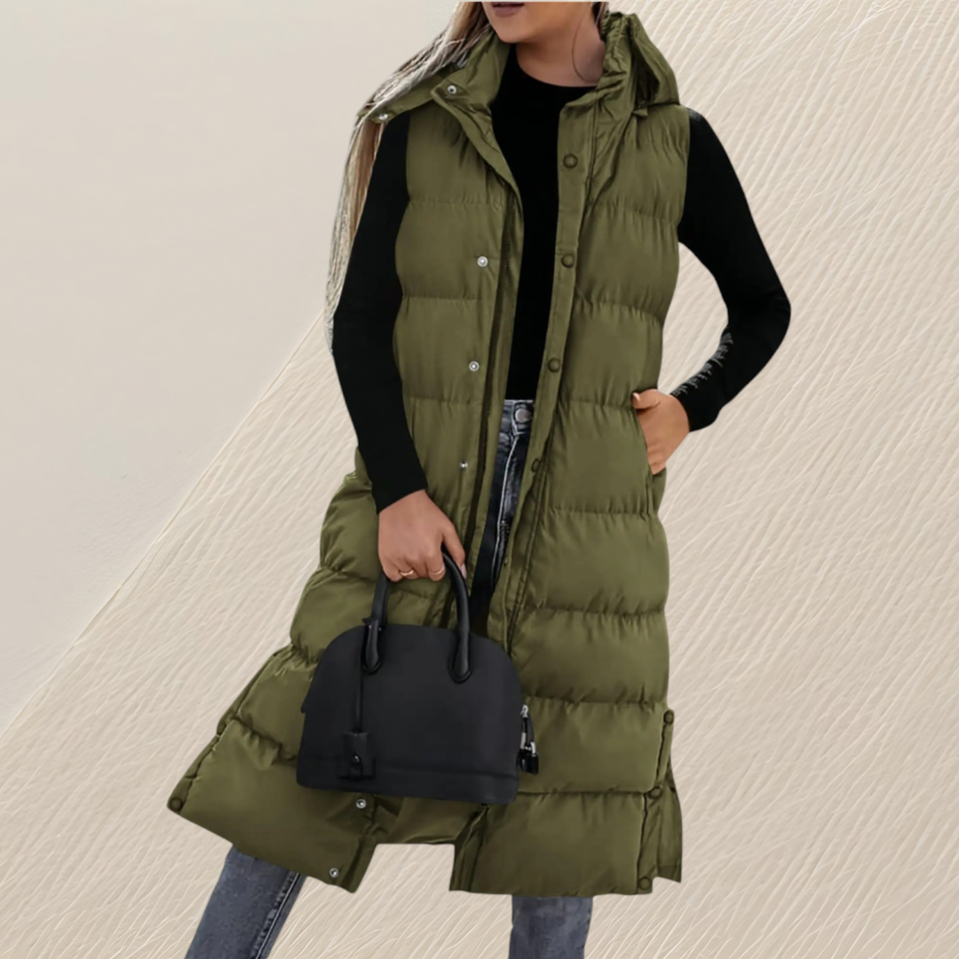 Beaumont Nice | Gilet quiltée longue détendue pour femmes