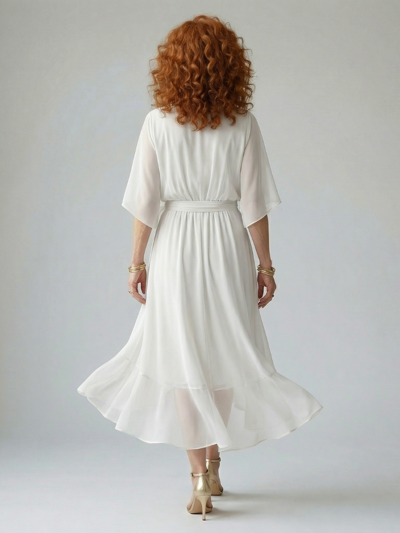 Océane | Robe midi drapée Elric