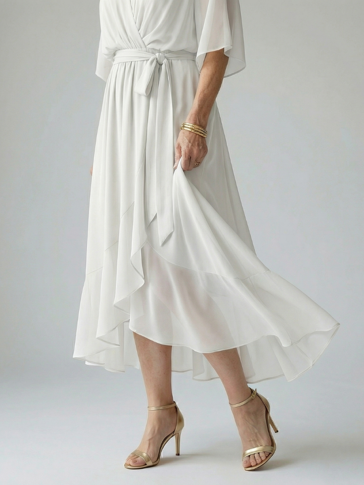 Océane | Robe midi drapée Elric