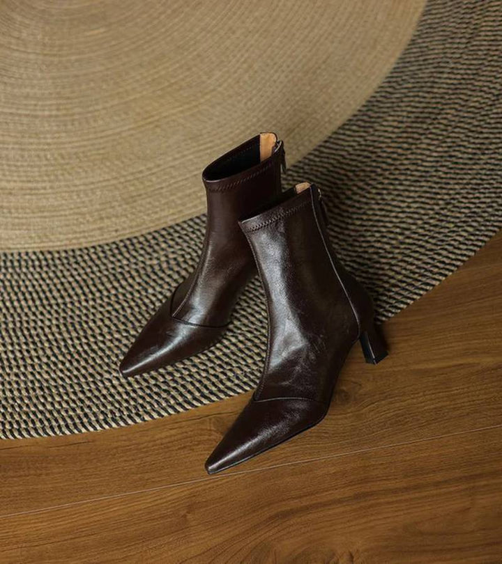 Geneviève | Bottines en cuir à talon élégant