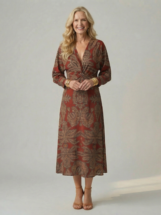 Alice | Robe midi wrap naturelle Lune