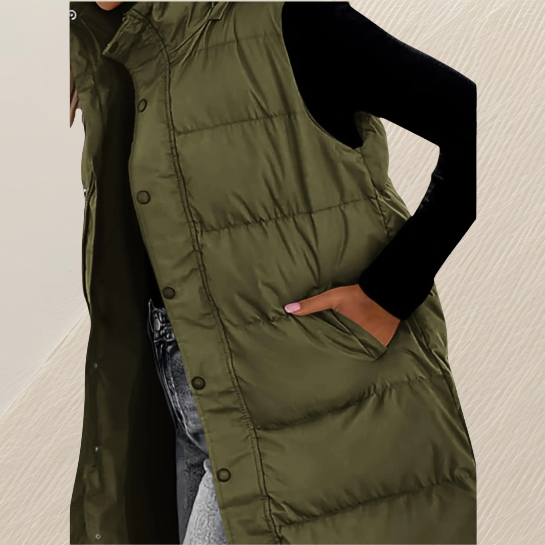 Beaumont Nice | Gilet quiltée longue détendue pour femmes