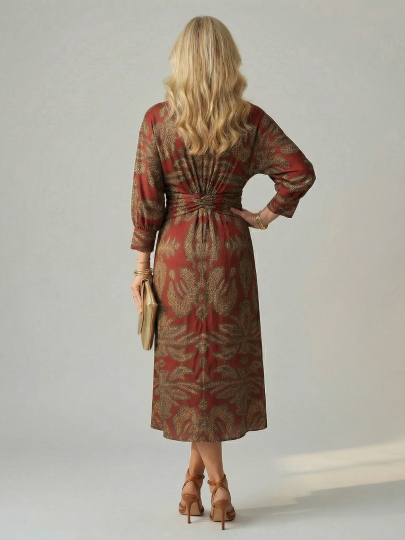 Alice | Robe midi wrap naturelle Lune