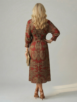 Alice | Robe midi wrap naturelle Lune