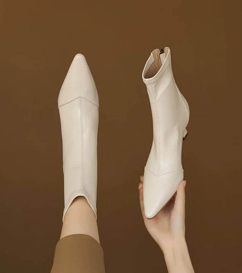 Geneviève | Bottines en cuir à talon élégant