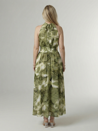 Margaux | Robe midi à encolure halter froncée Sylin