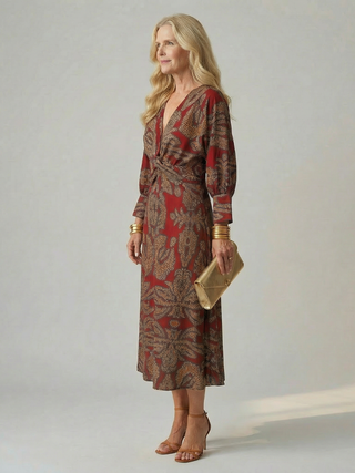 Alice | Robe midi wrap naturelle Lune