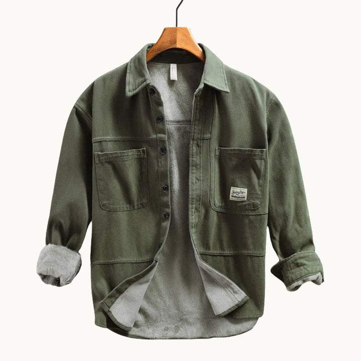Chemise cargo en polaire pour homme