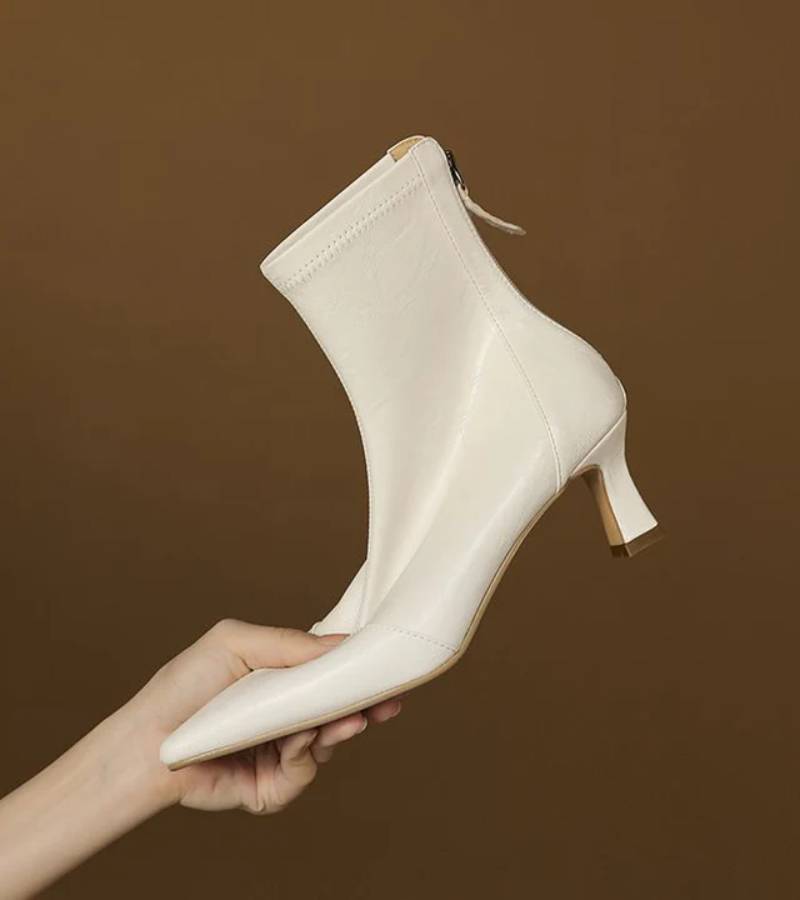 Geneviève | Bottines en cuir à talon élégant