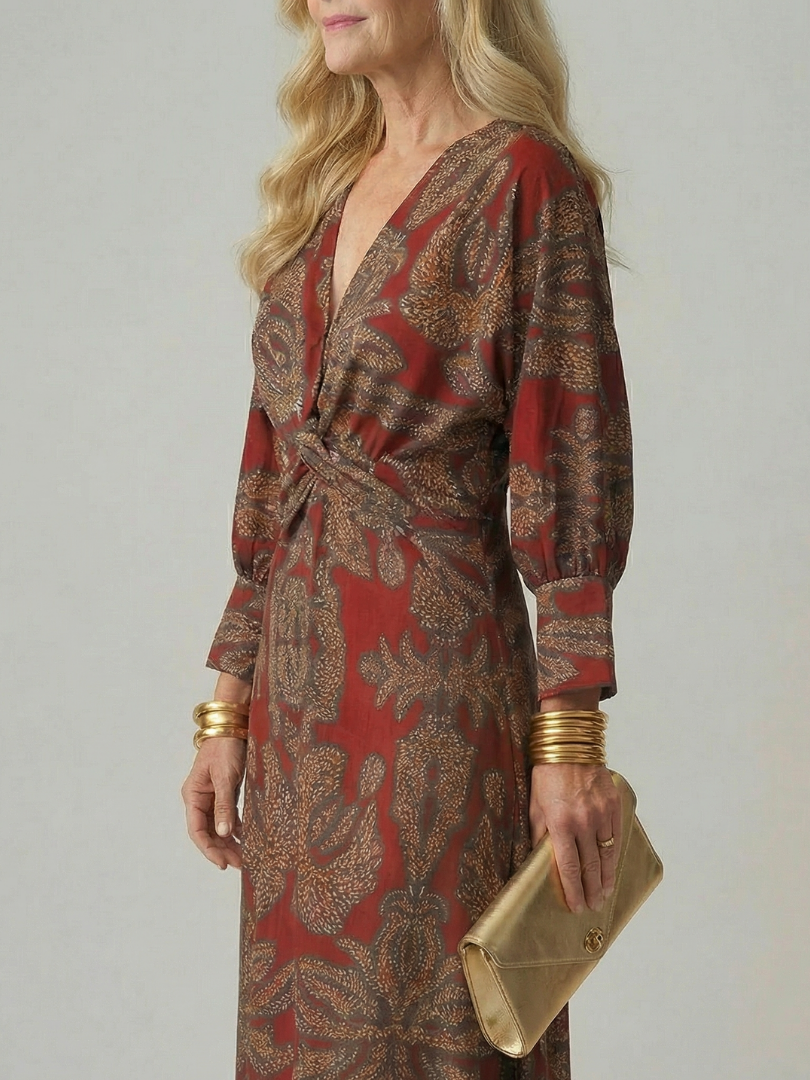 Alice | Robe midi wrap naturelle Lune