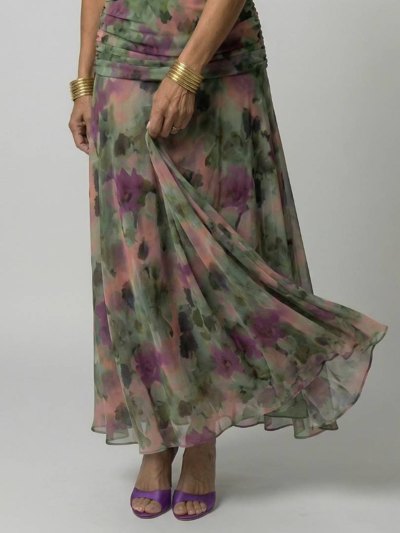 Justine | Robe midi décontractée à épaules dénudées Calen