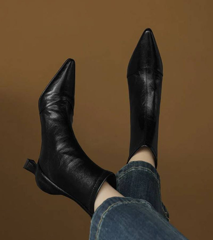 Geneviève | Bottines en cuir à talon élégant