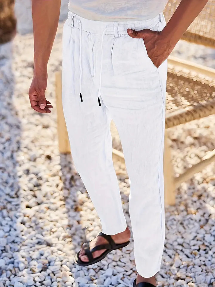 Quentin | Pantalons larges en lin avec cordon