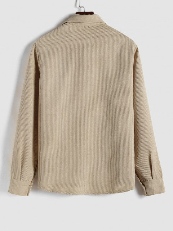 Chemise manches longues demi-boutons pour homme