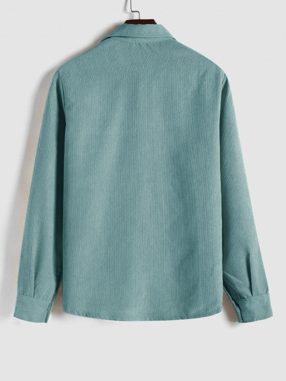 Chemise manches longues demi-boutons pour homme