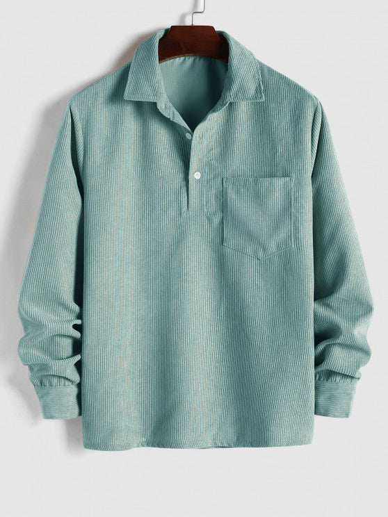 Chemise manches longues demi-boutons pour homme