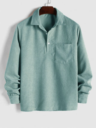 Chemise manches longues demi-boutons pour homme