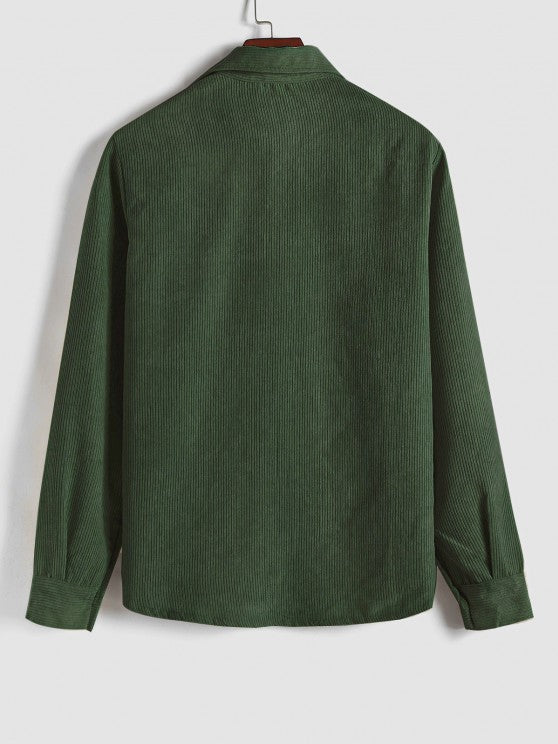 Chemise manches longues demi-boutons pour homme
