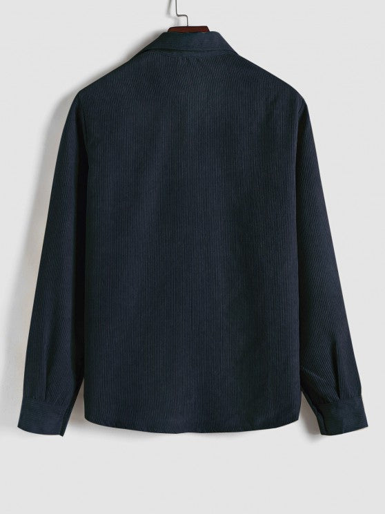 Chemise manches longues demi-boutons pour homme