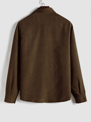 Chemise manches longues demi-boutons pour homme
