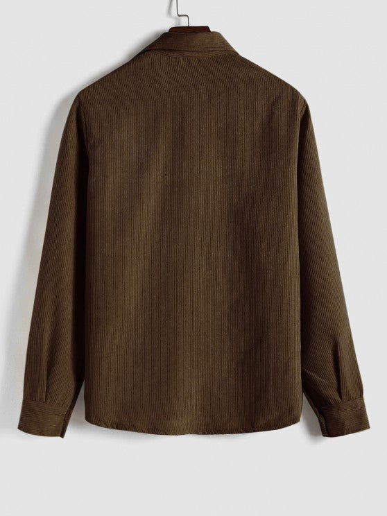 Chemise manches longues demi-boutons pour homme