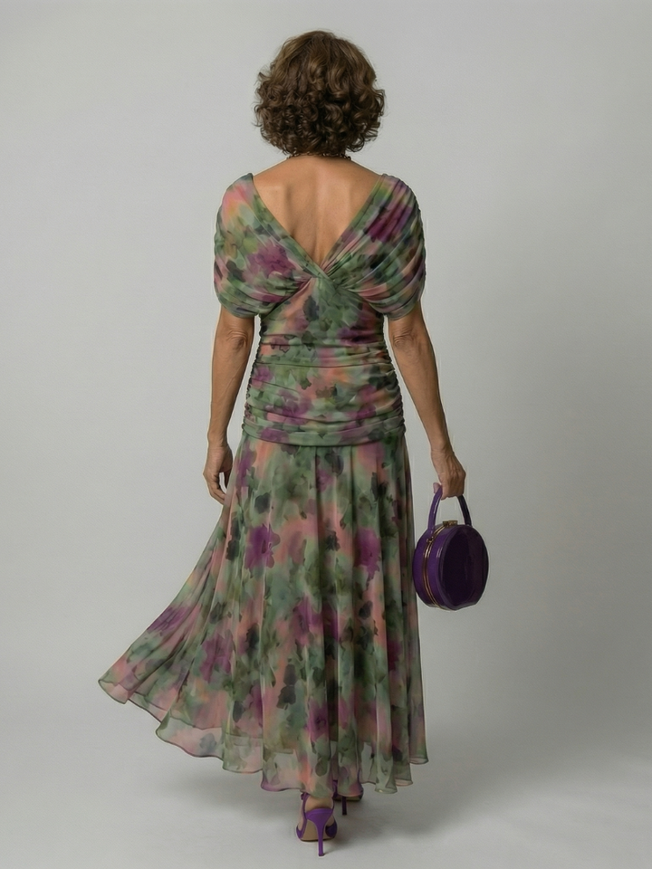 Justine | Robe midi décontractée à épaules dénudées Calen