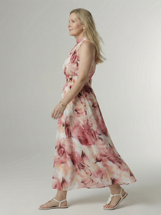 Margaux | Robe midi à encolure halter froncée Sylin