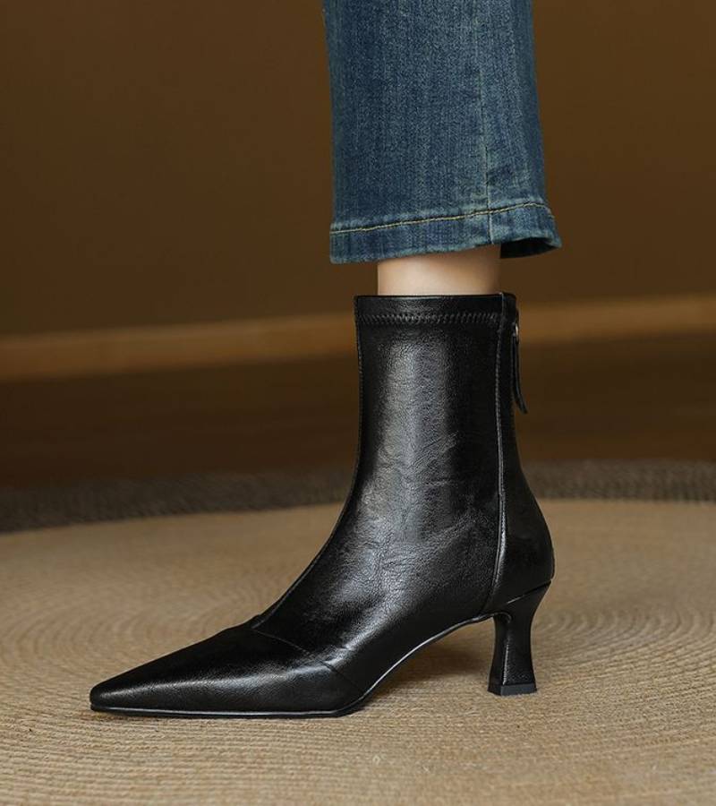 Geneviève | Bottines en cuir à talon élégant