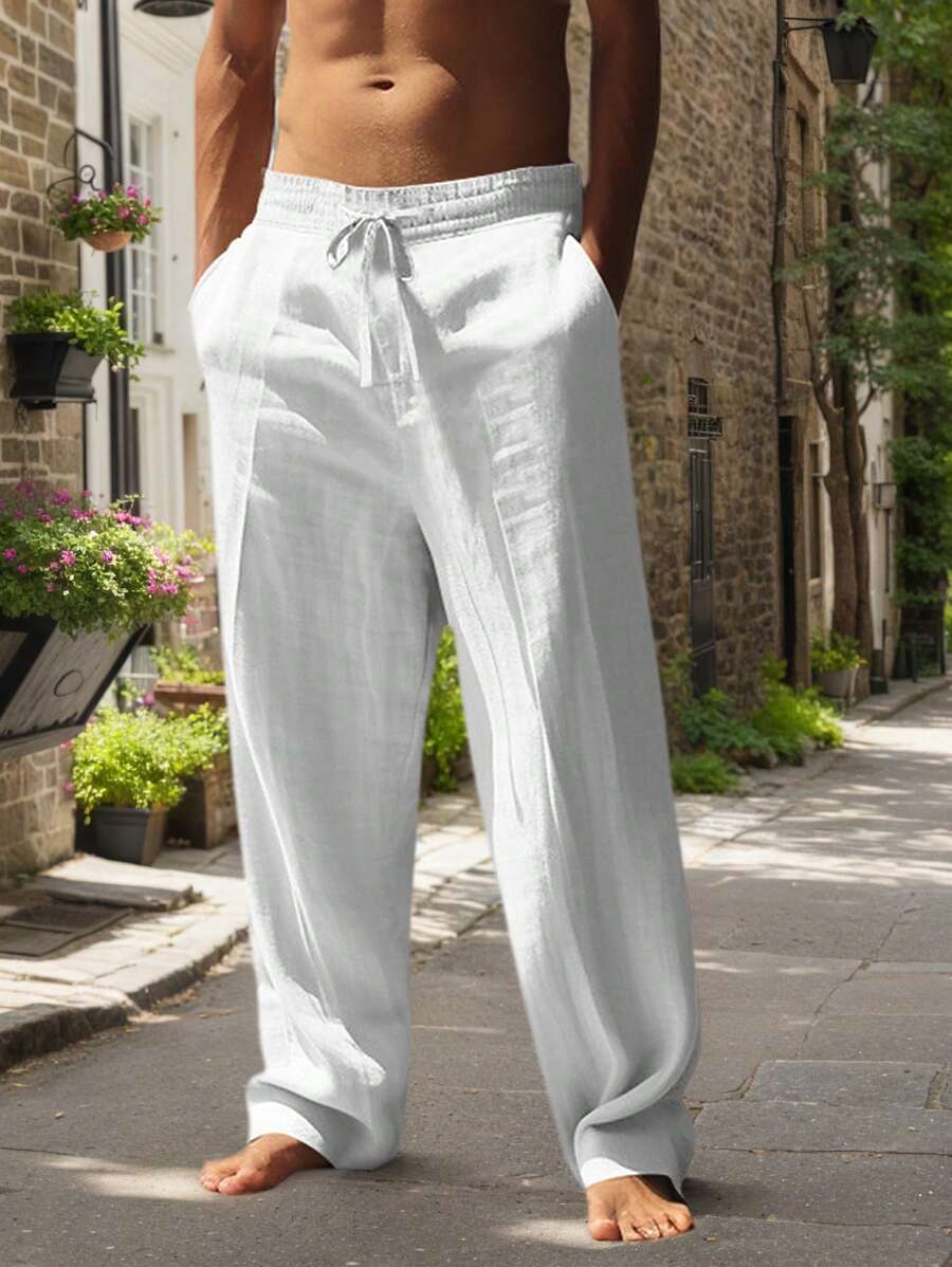 Nicolas | Pantalon léger en lin avec cordon