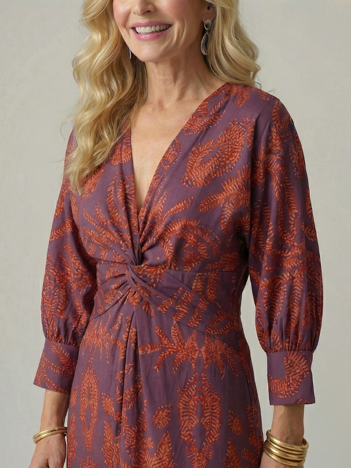Alice | Robe midi wrap naturelle Lune