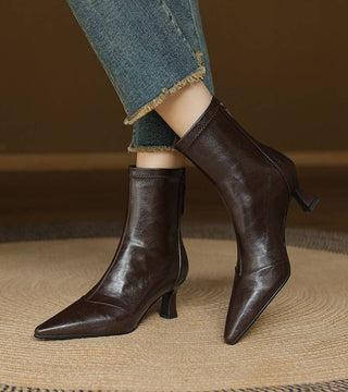 Geneviève | Bottines en cuir à talon élégant