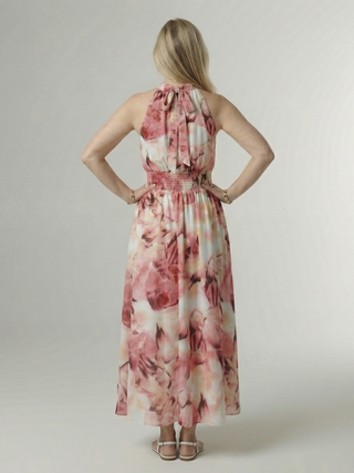 Margaux | Robe midi à encolure halter froncée Sylin