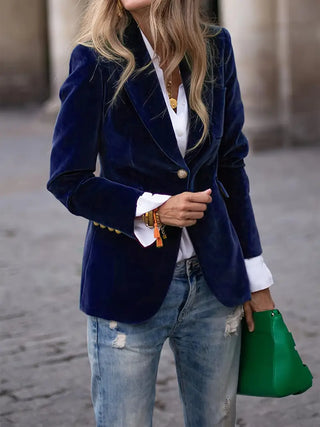Suzanne | Blazer en ajusté avec boutons dorés pour femmes