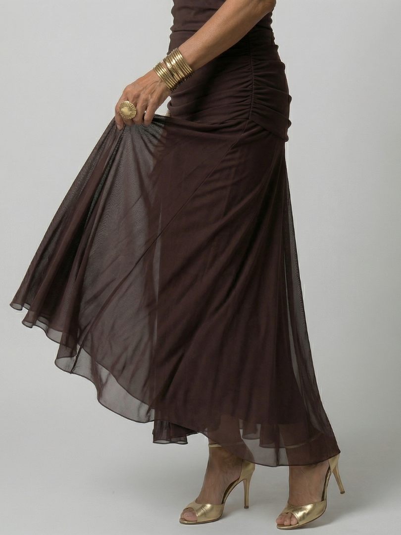 Justine | Robe midi décontractée à épaules dénudées Calen