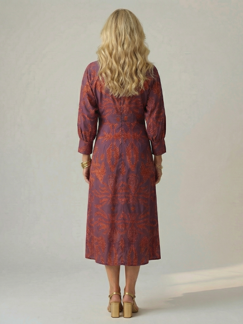 Alice | Robe midi wrap naturelle Lune