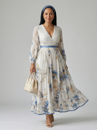 Juliette | Robe midi plissée à enveloppe Rielle