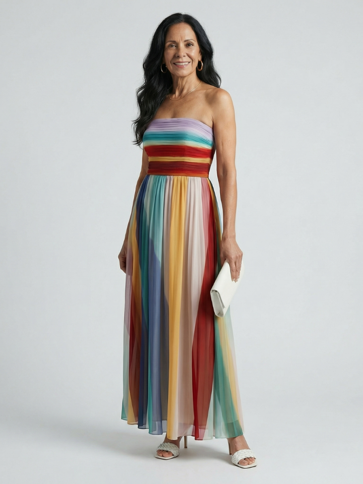 Louise | Robe maxi à rayures légères Sereine