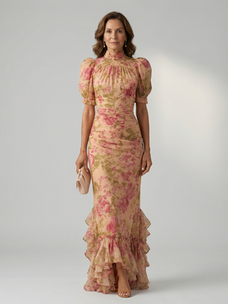 Gabrielle | Robe maxi à col montant doux Vianne
