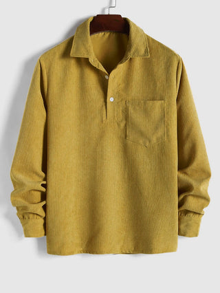 Chemise manches longues demi-boutons pour homme