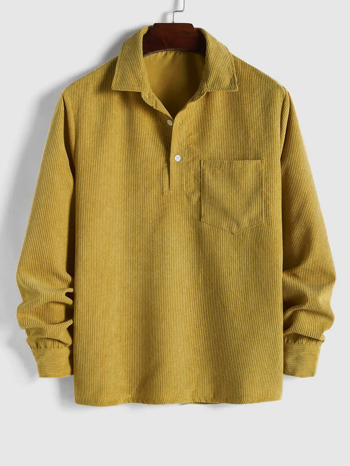 Chemise manches longues demi-boutons pour homme