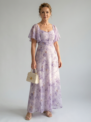 Anaïs | Robe midi à manches volantes Vaelis